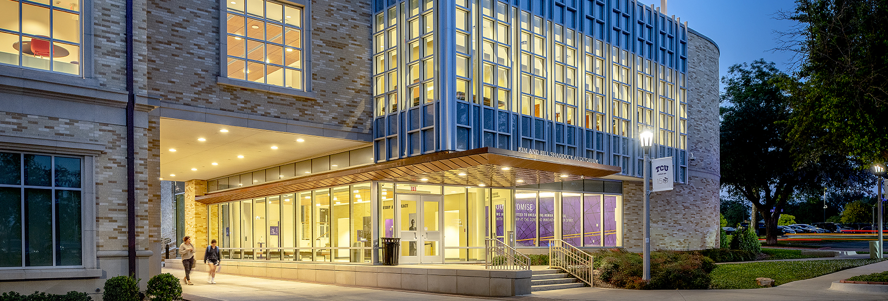 Section Image: shaddock auditorium at night 