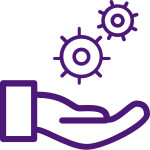 Icon hand with gears