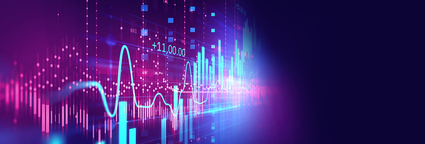 Section Image: Digital file with bright colors, numbers, and graphs 