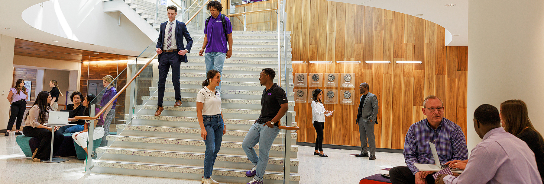 Section Image: Students at Hays staircase 